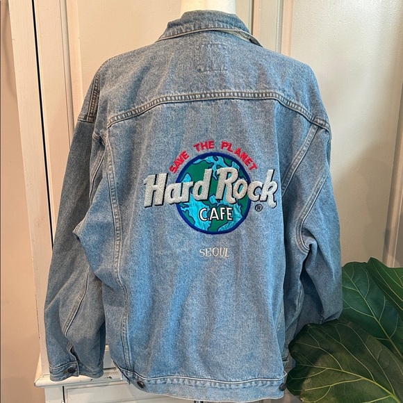 Rare Vintage 80’s Denim Jacket Hard Rock Cafe Jean Jacket Seoul Korea - Picture 7 of 14